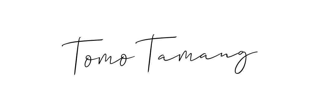 It looks lik you need a new signature style for name Tomo Tamang. Design unique handwritten (Allison_Script) signature with our free signature maker in just a few clicks. Tomo Tamang signature style 2 images and pictures png