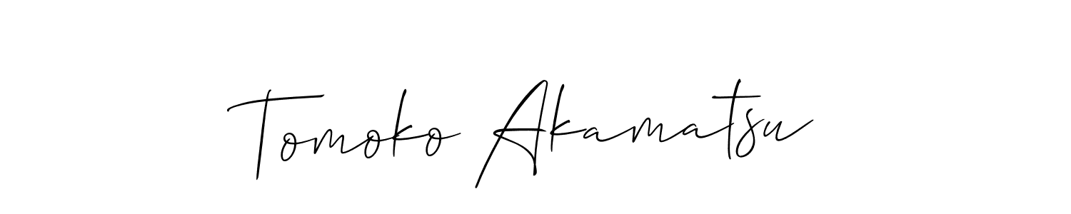 This is the best signature style for the Tomoko Akamatsu name. Also you like these signature font (Allison_Script). Mix name signature. Tomoko Akamatsu signature style 2 images and pictures png