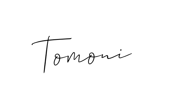 Allison_Script is a professional signature style that is perfect for those who want to add a touch of class to their signature. It is also a great choice for those who want to make their signature more unique. Get Tomoni name to fancy signature for free. Tomoni signature style 2 images and pictures png