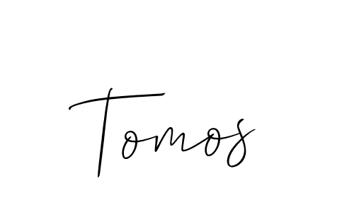 Make a beautiful signature design for name Tomos. With this signature (Allison_Script) style, you can create a handwritten signature for free. Tomos signature style 2 images and pictures png