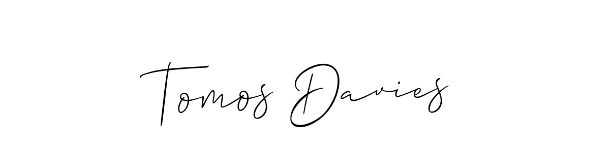 Tomos Davies stylish signature style. Best Handwritten Sign (Allison_Script) for my name. Handwritten Signature Collection Ideas for my name Tomos Davies. Tomos Davies signature style 2 images and pictures png