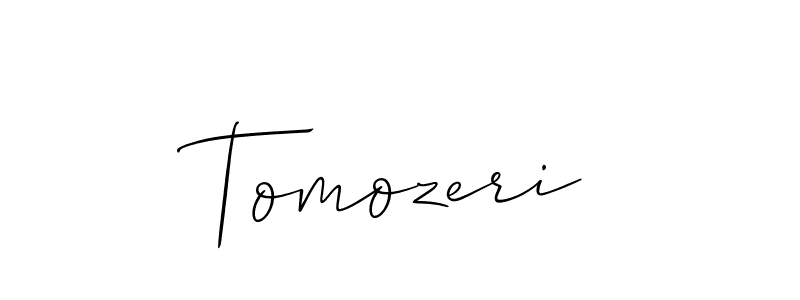 Create a beautiful signature design for name Tomozeri. With this signature (Allison_Script) fonts, you can make a handwritten signature for free. Tomozeri signature style 2 images and pictures png