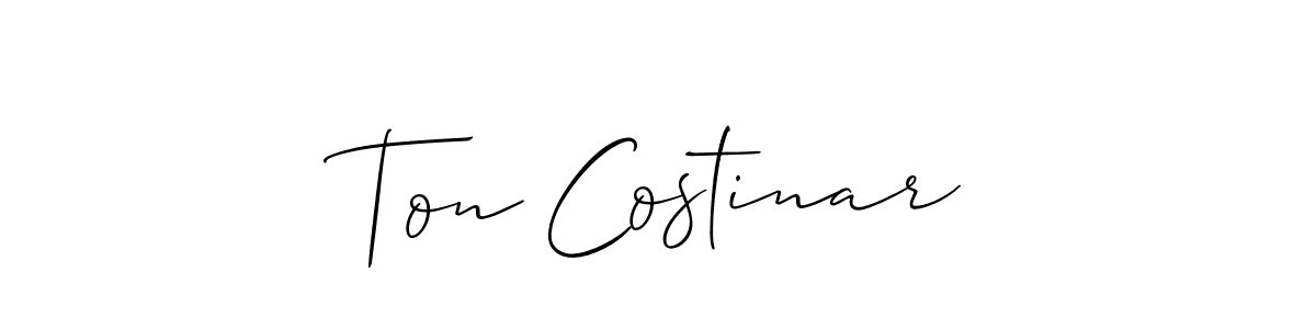 This is the best signature style for the Ton Costinar name. Also you like these signature font (Allison_Script). Mix name signature. Ton Costinar signature style 2 images and pictures png