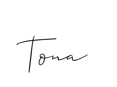 Tona stylish signature style. Best Handwritten Sign (Allison_Script) for my name. Handwritten Signature Collection Ideas for my name Tona. Tona signature style 2 images and pictures png