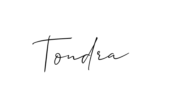 The best way (Allison_Script) to make a short signature is to pick only two or three words in your name. The name Tondra include a total of six letters. For converting this name. Tondra signature style 2 images and pictures png