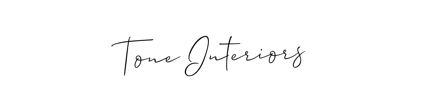 Make a beautiful signature design for name Tone Interiors. With this signature (Allison_Script) style, you can create a handwritten signature for free. Tone Interiors signature style 2 images and pictures png