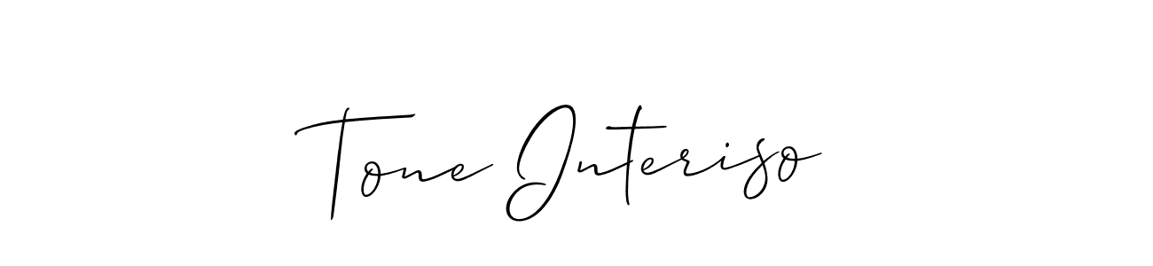 Tone Interiso stylish signature style. Best Handwritten Sign (Allison_Script) for my name. Handwritten Signature Collection Ideas for my name Tone Interiso. Tone Interiso signature style 2 images and pictures png