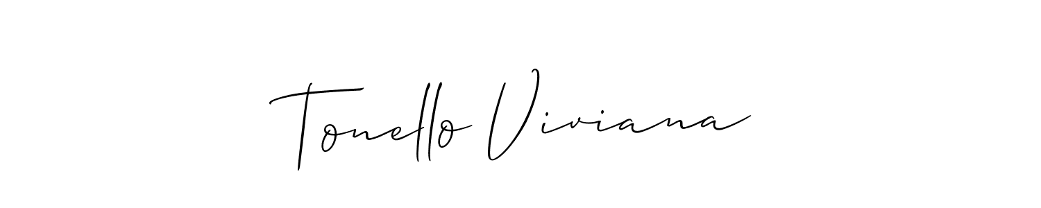 Tonello Viviana stylish signature style. Best Handwritten Sign (Allison_Script) for my name. Handwritten Signature Collection Ideas for my name Tonello Viviana. Tonello Viviana signature style 2 images and pictures png
