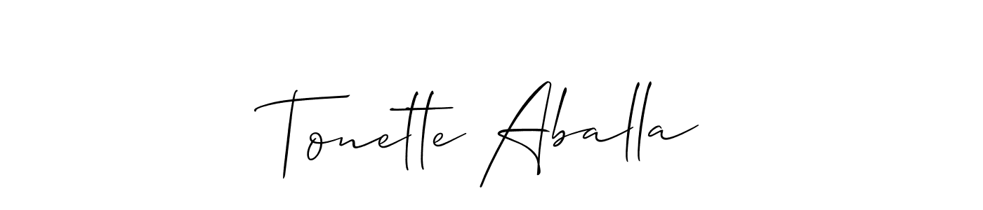 Also we have Tonette Aballa name is the best signature style. Create professional handwritten signature collection using Allison_Script autograph style. Tonette Aballa signature style 2 images and pictures png