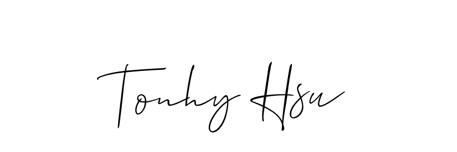 Use a signature maker to create a handwritten signature online. With this signature software, you can design (Allison_Script) your own signature for name Tonhy Hsu. Tonhy Hsu signature style 2 images and pictures png