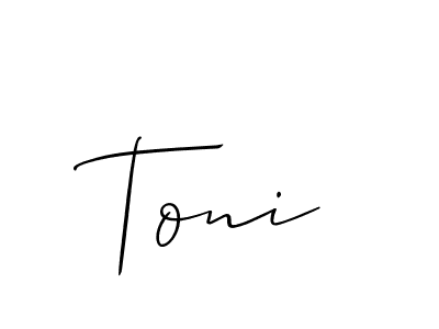 Design your own signature with our free online signature maker. With this signature software, you can create a handwritten (Allison_Script) signature for name Toni. Toni signature style 2 images and pictures png