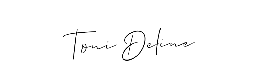 Use a signature maker to create a handwritten signature online. With this signature software, you can design (Allison_Script) your own signature for name Toni Deline. Toni Deline signature style 2 images and pictures png