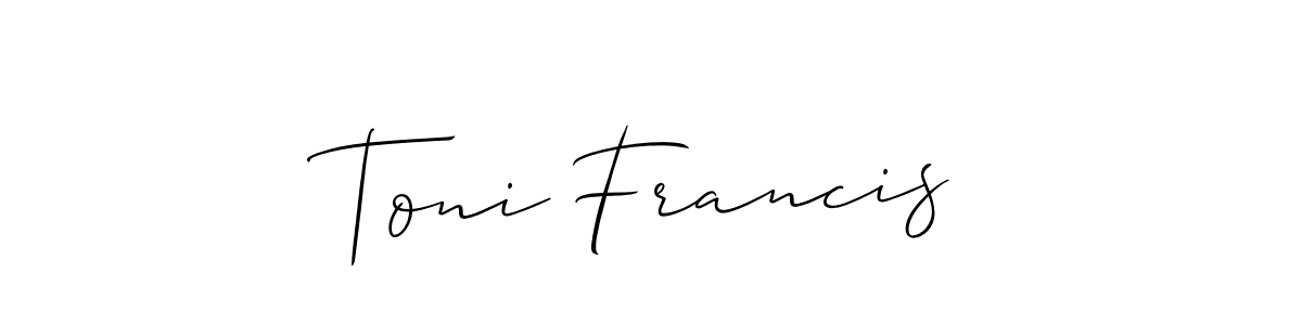 Also You can easily find your signature by using the search form. We will create Toni Francis name handwritten signature images for you free of cost using Allison_Script sign style. Toni Francis signature style 2 images and pictures png