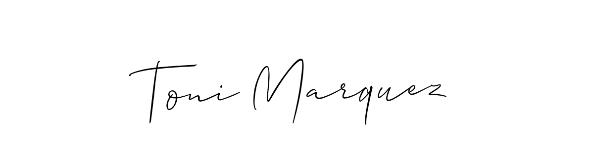 Make a short Toni Marquez signature style. Manage your documents anywhere anytime using Allison_Script. Create and add eSignatures, submit forms, share and send files easily. Toni Marquez signature style 2 images and pictures png