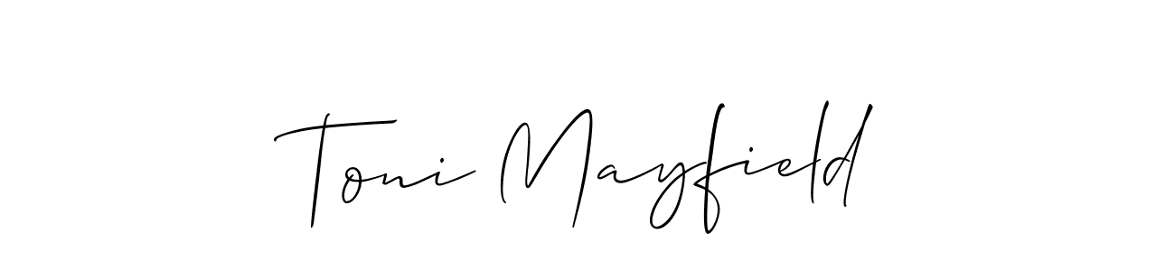 Make a beautiful signature design for name Toni Mayfield. With this signature (Allison_Script) style, you can create a handwritten signature for free. Toni Mayfield signature style 2 images and pictures png