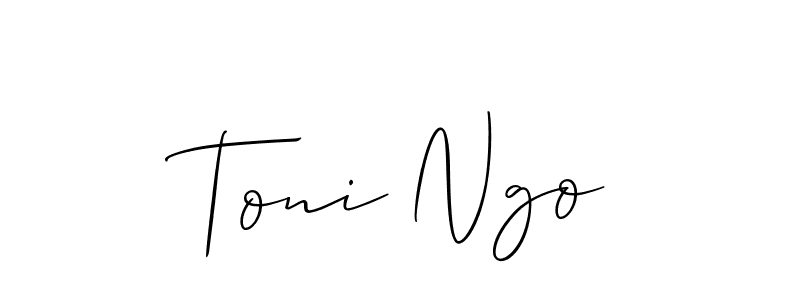 if you are searching for the best signature style for your name Toni Ngo. so please give up your signature search. here we have designed multiple signature styles  using Allison_Script. Toni Ngo signature style 2 images and pictures png