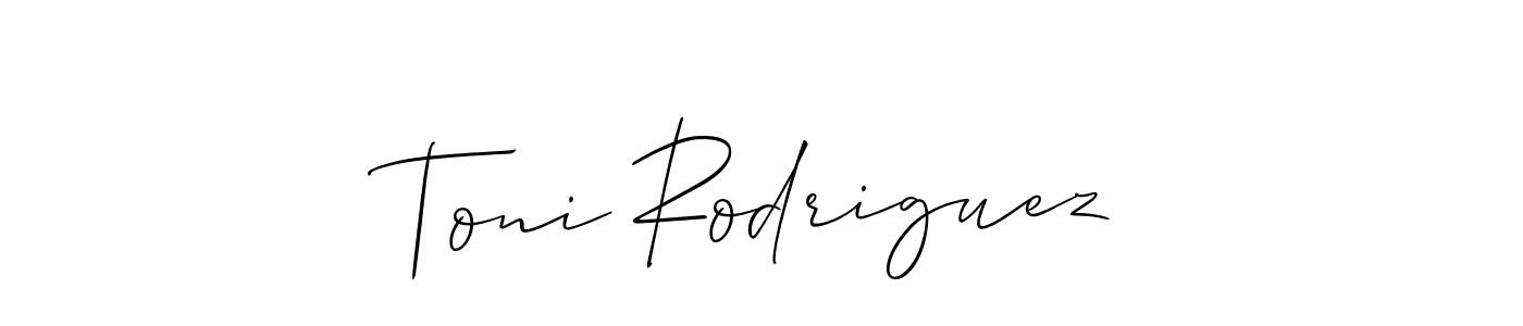 Also You can easily find your signature by using the search form. We will create Toni Rodriguez name handwritten signature images for you free of cost using Allison_Script sign style. Toni Rodriguez signature style 2 images and pictures png