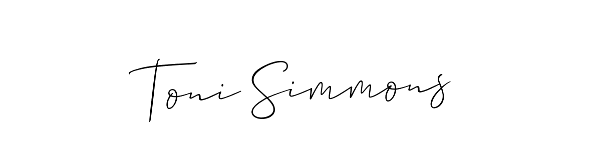 Similarly Allison_Script is the best handwritten signature design. Signature creator online .You can use it as an online autograph creator for name Toni Simmons. Toni Simmons signature style 2 images and pictures png