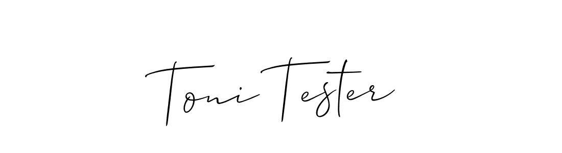 You should practise on your own different ways (Allison_Script) to write your name (Toni Tester) in signature. don't let someone else do it for you. Toni Tester signature style 2 images and pictures png