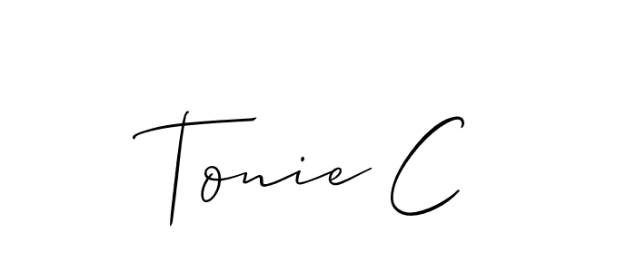 Also we have Tonie C name is the best signature style. Create professional handwritten signature collection using Allison_Script autograph style. Tonie C signature style 2 images and pictures png