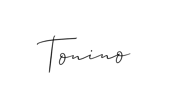 Use a signature maker to create a handwritten signature online. With this signature software, you can design (Allison_Script) your own signature for name Tonino. Tonino signature style 2 images and pictures png