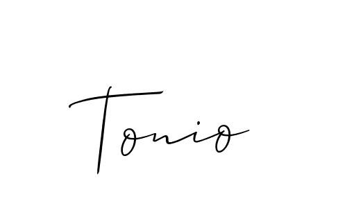 You should practise on your own different ways (Allison_Script) to write your name (Tonio) in signature. don't let someone else do it for you. Tonio signature style 2 images and pictures png