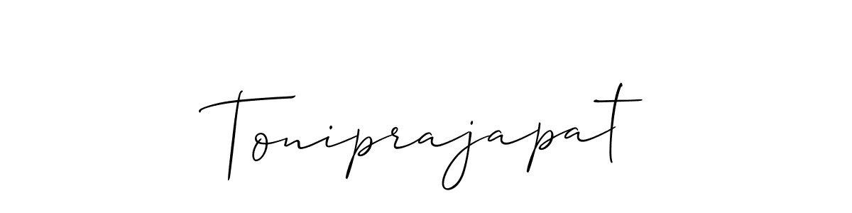 Toniprajapat stylish signature style. Best Handwritten Sign (Allison_Script) for my name. Handwritten Signature Collection Ideas for my name Toniprajapat. Toniprajapat signature style 2 images and pictures png