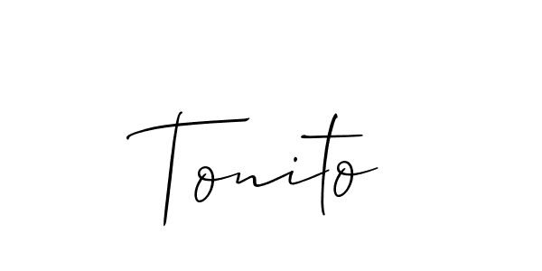 Tonito stylish signature style. Best Handwritten Sign (Allison_Script) for my name. Handwritten Signature Collection Ideas for my name Tonito. Tonito signature style 2 images and pictures png