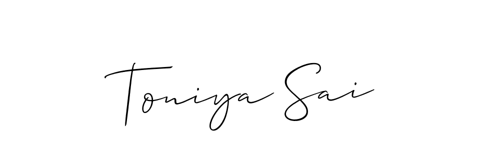 This is the best signature style for the Toniya Sai name. Also you like these signature font (Allison_Script). Mix name signature. Toniya Sai signature style 2 images and pictures png