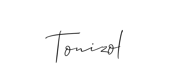It looks lik you need a new signature style for name Tonizol. Design unique handwritten (Allison_Script) signature with our free signature maker in just a few clicks. Tonizol signature style 2 images and pictures png