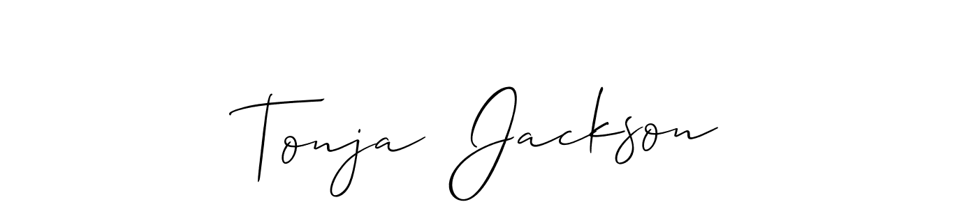 Allison_Script is a professional signature style that is perfect for those who want to add a touch of class to their signature. It is also a great choice for those who want to make their signature more unique. Get Tonja  Jackson name to fancy signature for free. Tonja  Jackson signature style 2 images and pictures png