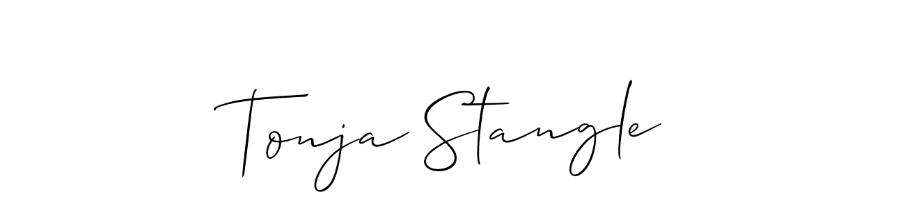 It looks lik you need a new signature style for name Tonja Stangle. Design unique handwritten (Allison_Script) signature with our free signature maker in just a few clicks. Tonja Stangle signature style 2 images and pictures png