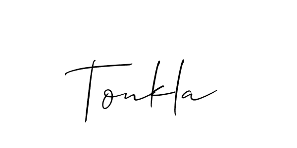Design your own signature with our free online signature maker. With this signature software, you can create a handwritten (Allison_Script) signature for name Tonkla. Tonkla signature style 2 images and pictures png
