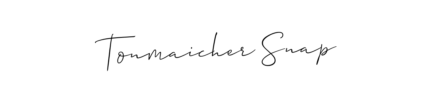 Design your own signature with our free online signature maker. With this signature software, you can create a handwritten (Allison_Script) signature for name Tonmaicher Snap. Tonmaicher Snap signature style 2 images and pictures png