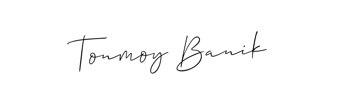 Use a signature maker to create a handwritten signature online. With this signature software, you can design (Allison_Script) your own signature for name Tonmoy Banik. Tonmoy Banik signature style 2 images and pictures png