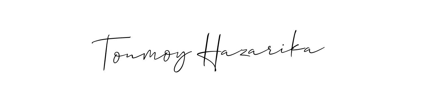 It looks lik you need a new signature style for name Tonmoy Hazarika. Design unique handwritten (Allison_Script) signature with our free signature maker in just a few clicks. Tonmoy Hazarika signature style 2 images and pictures png