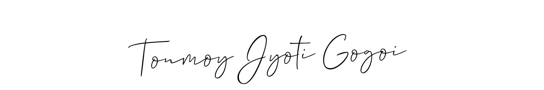 Make a beautiful signature design for name Tonmoy Jyoti Gogoi. With this signature (Allison_Script) style, you can create a handwritten signature for free. Tonmoy Jyoti Gogoi signature style 2 images and pictures png