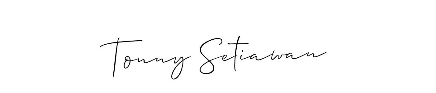 Use a signature maker to create a handwritten signature online. With this signature software, you can design (Allison_Script) your own signature for name Tonny Setiawan. Tonny Setiawan signature style 2 images and pictures png
