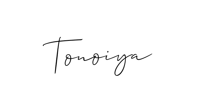 The best way (Allison_Script) to make a short signature is to pick only two or three words in your name. The name Tonoiya include a total of six letters. For converting this name. Tonoiya signature style 2 images and pictures png