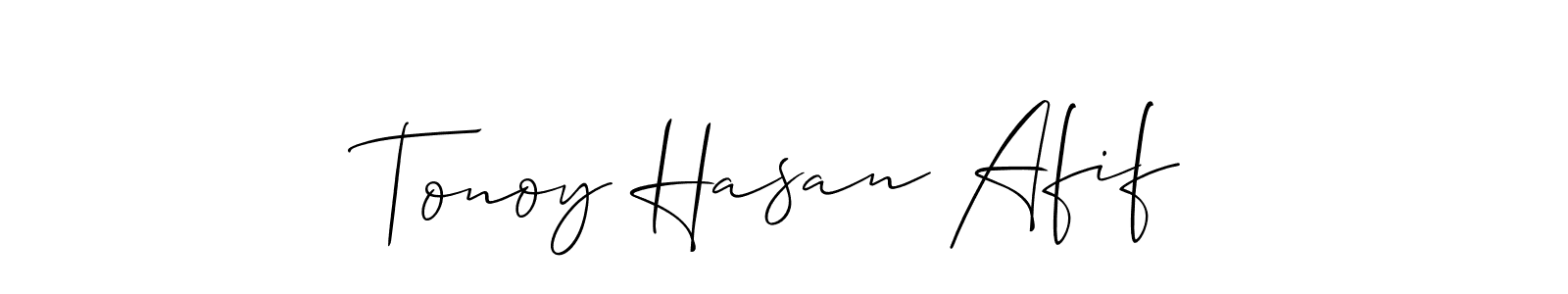 This is the best signature style for the Tonoy Hasan Afif name. Also you like these signature font (Allison_Script). Mix name signature. Tonoy Hasan Afif signature style 2 images and pictures png