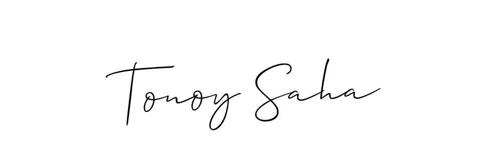 Make a beautiful signature design for name Tonoy Saha. With this signature (Allison_Script) style, you can create a handwritten signature for free. Tonoy Saha signature style 2 images and pictures png