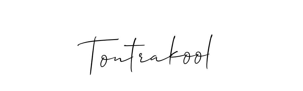 Create a beautiful signature design for name Tontrakool. With this signature (Allison_Script) fonts, you can make a handwritten signature for free. Tontrakool signature style 2 images and pictures png