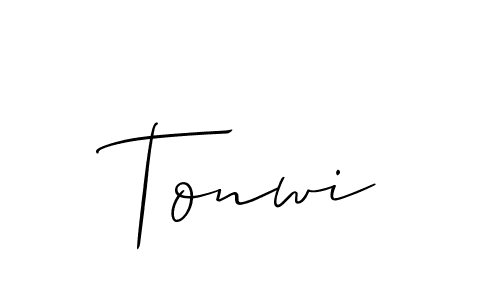 Design your own signature with our free online signature maker. With this signature software, you can create a handwritten (Allison_Script) signature for name Tonwi. Tonwi signature style 2 images and pictures png