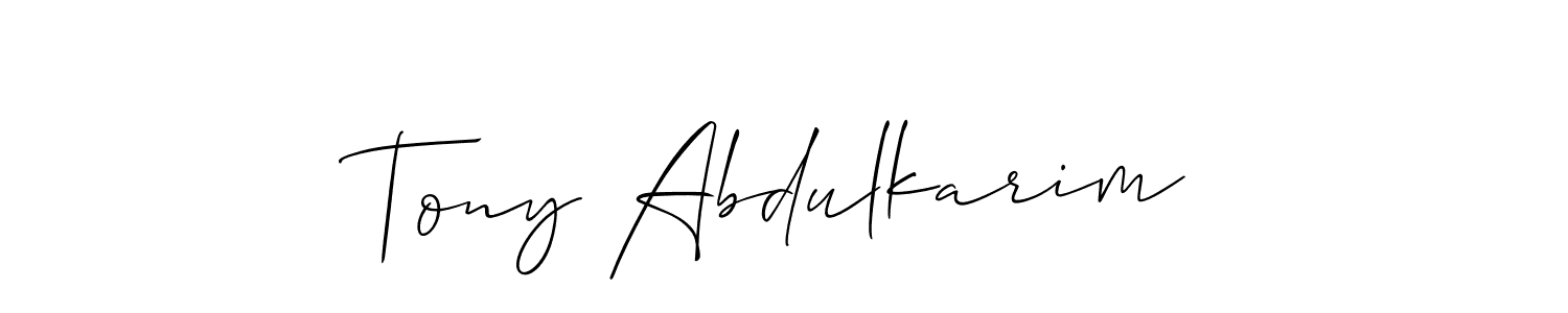 How to Draw Tony Abdulkarim signature style? Allison_Script is a latest design signature styles for name Tony Abdulkarim. Tony Abdulkarim signature style 2 images and pictures png