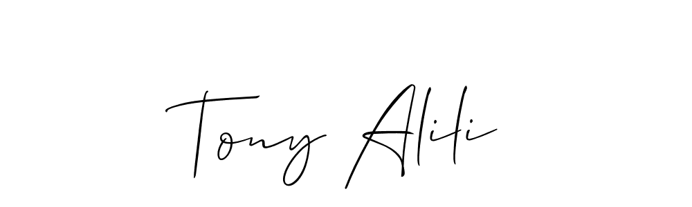 Once you've used our free online signature maker to create your best signature Allison_Script style, it's time to enjoy all of the benefits that Tony Alili name signing documents. Tony Alili signature style 2 images and pictures png