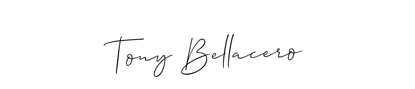 It looks lik you need a new signature style for name Tony Bellacero. Design unique handwritten (Allison_Script) signature with our free signature maker in just a few clicks. Tony Bellacero signature style 2 images and pictures png
