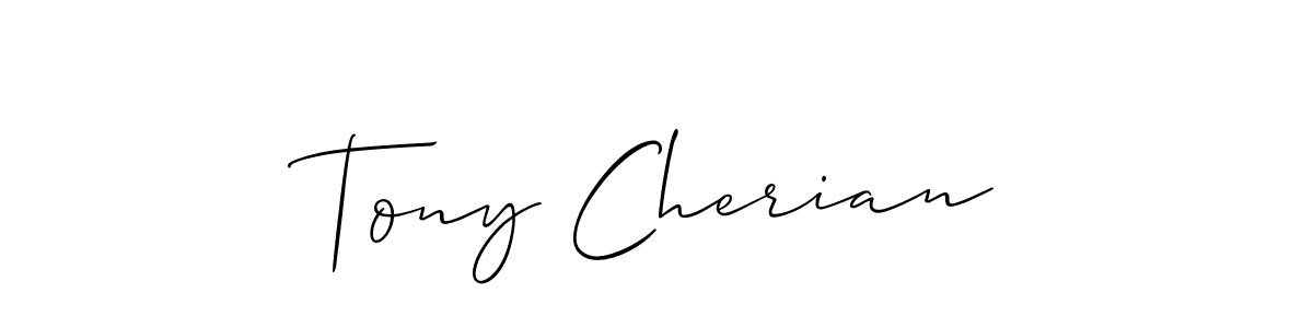 Tony Cherian stylish signature style. Best Handwritten Sign (Allison_Script) for my name. Handwritten Signature Collection Ideas for my name Tony Cherian. Tony Cherian signature style 2 images and pictures png