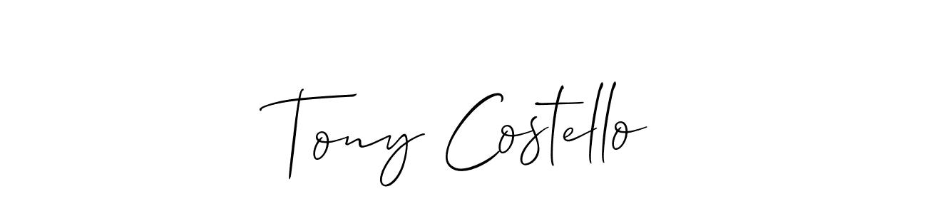The best way (Allison_Script) to make a short signature is to pick only two or three words in your name. The name Tony Costello include a total of six letters. For converting this name. Tony Costello signature style 2 images and pictures png