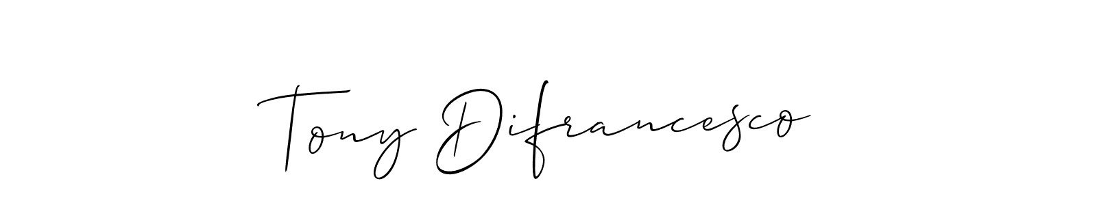 You should practise on your own different ways (Allison_Script) to write your name (Tony Difrancesco) in signature. don't let someone else do it for you. Tony Difrancesco signature style 2 images and pictures png