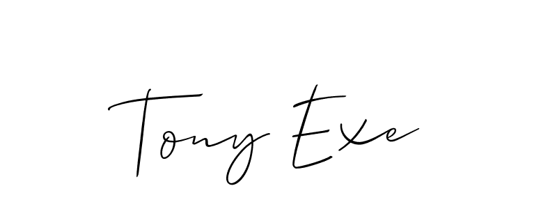 Make a beautiful signature design for name Tony Exe. With this signature (Allison_Script) style, you can create a handwritten signature for free. Tony Exe signature style 2 images and pictures png